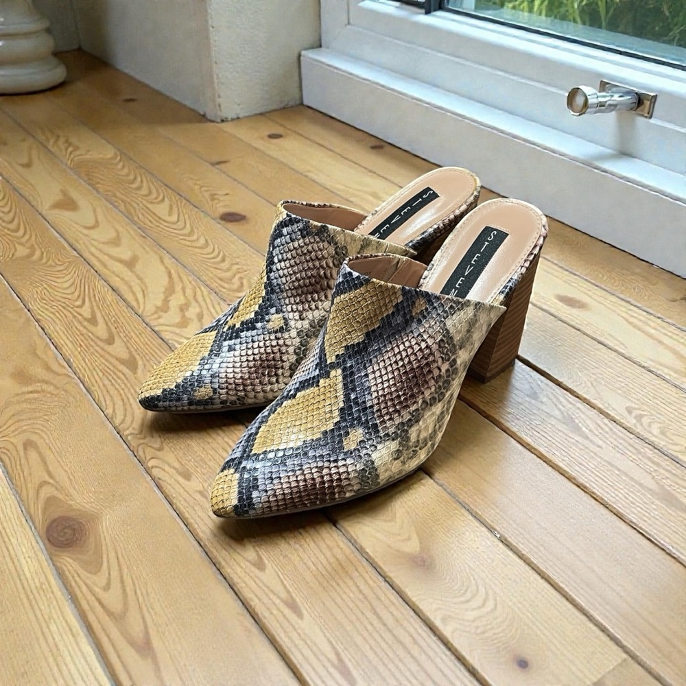 Steven by Steve Madden Snake-Print PU Leather Mules, Women's Eight, Multicolor